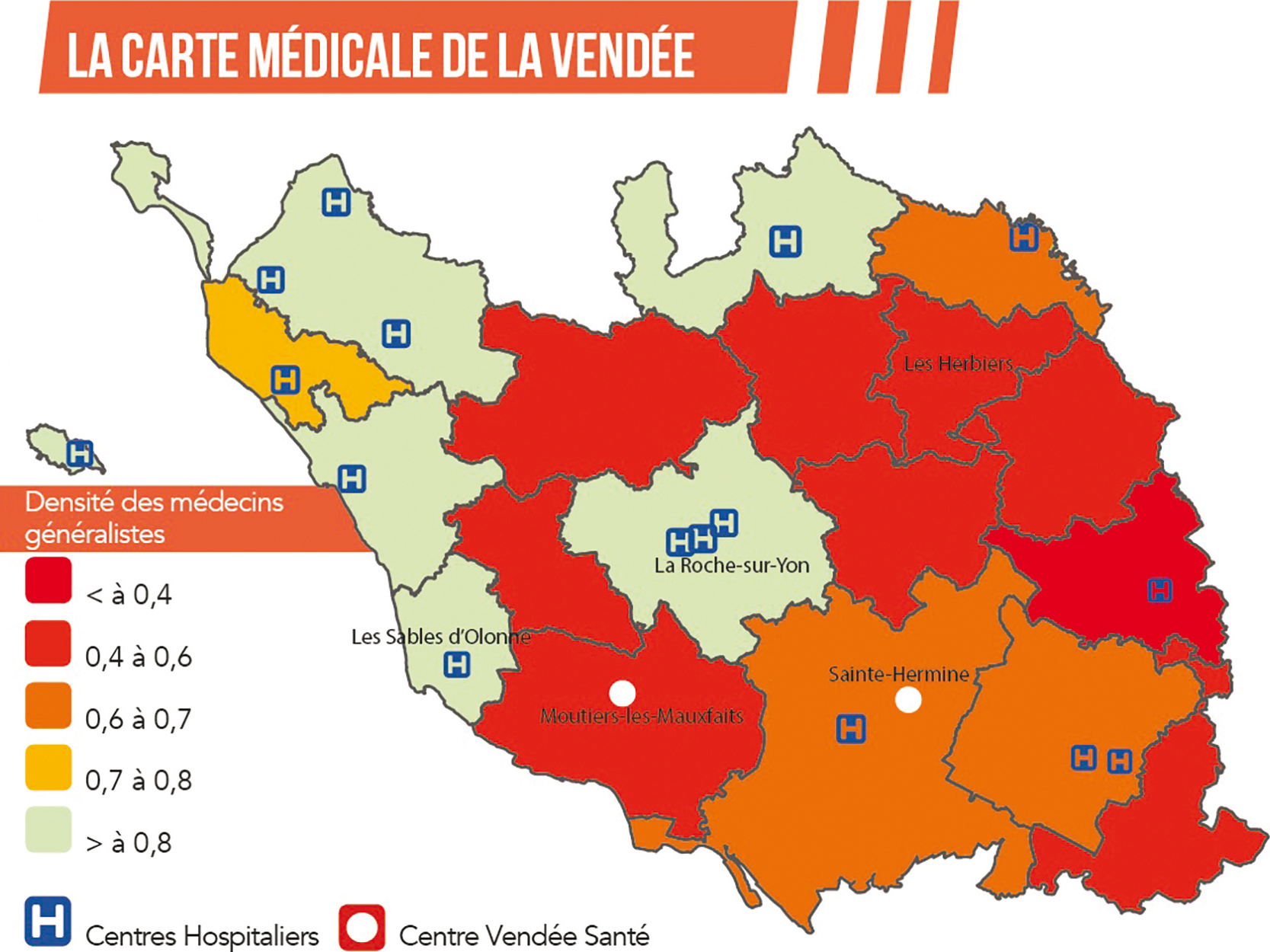 Carte médicale de la Vendée